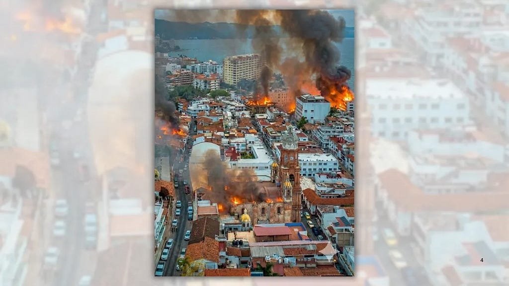 AI FAKE: Image of a church in Puerto Vallarta burning — it never happened