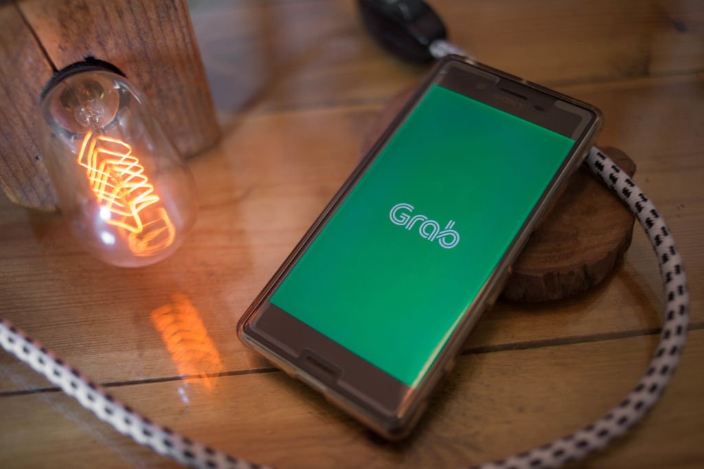 The Grab application seen displayed on a Sony smartphone