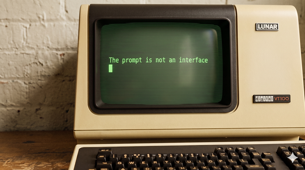 A 1970s computer with black screen and green text. Model: VT100
