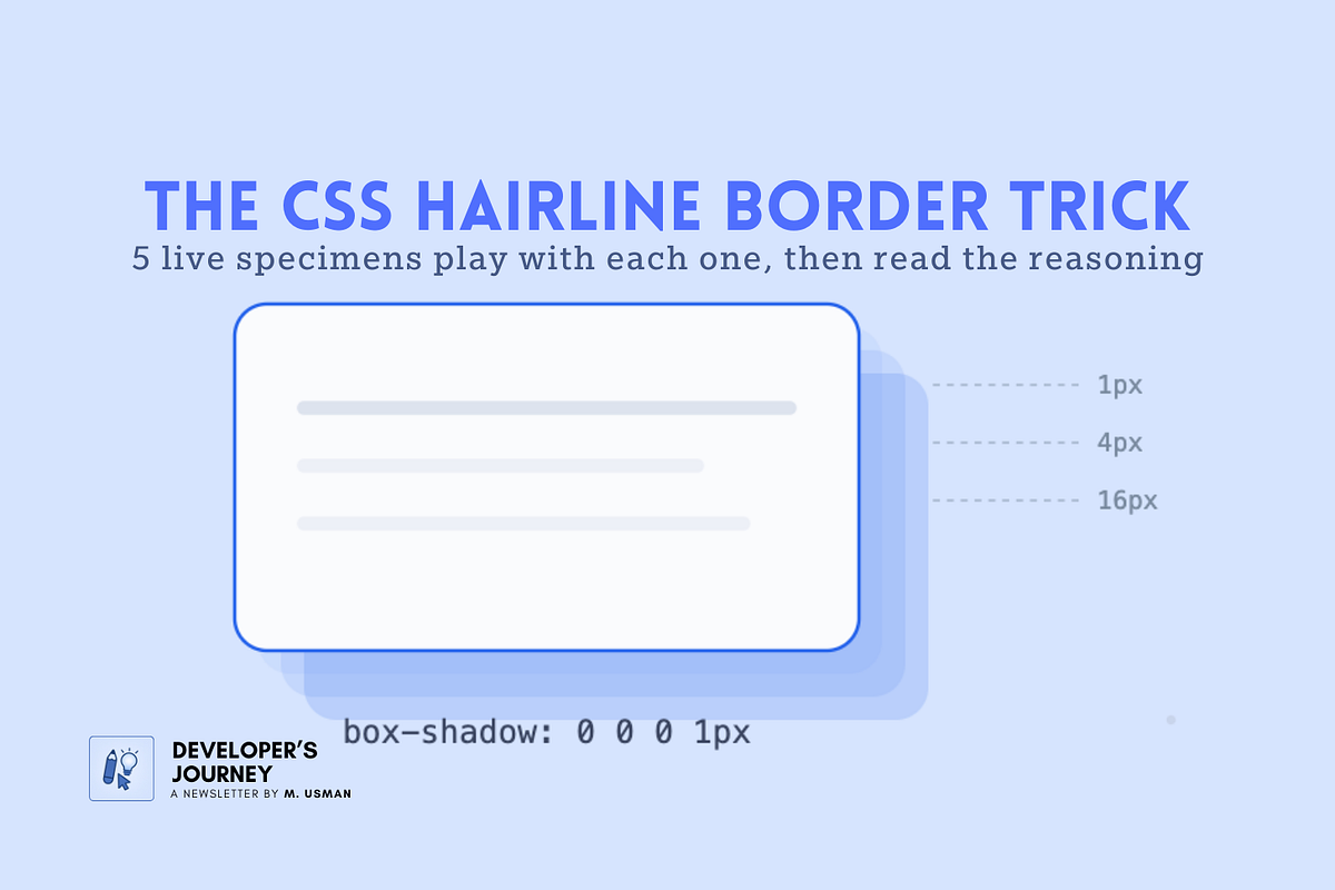 The Hairline Border Trick: One CSS Property Doing Three Jobs | by Usman Writes | Jul, 2026