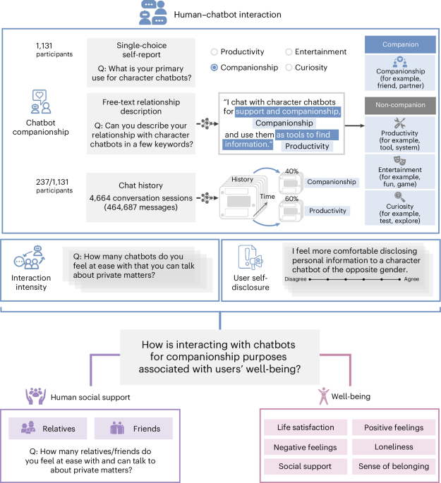Interaction with AI companions and psychological well-being