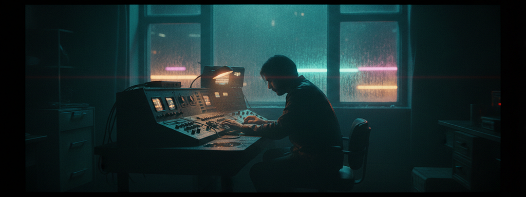 The future the film imagined was analog, cramped, and rain-lit — and it got the feeling of the work exactly right.