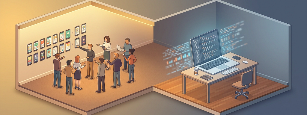 The mockups get the design review. The agents are in the logs, never seeing a screen.